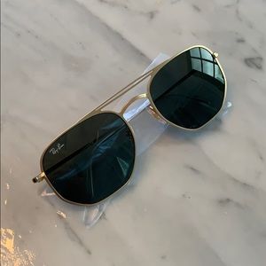 Ray Ban Octagonal Sunglasses - Gold & Green